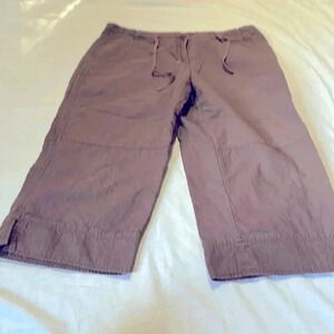 WoolRich brown Chicory Capri pants size 12 drawstring pockets